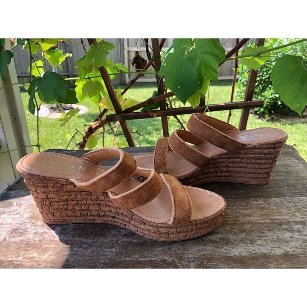 Mariella Leather And Suede Wedged Made In Italy 7